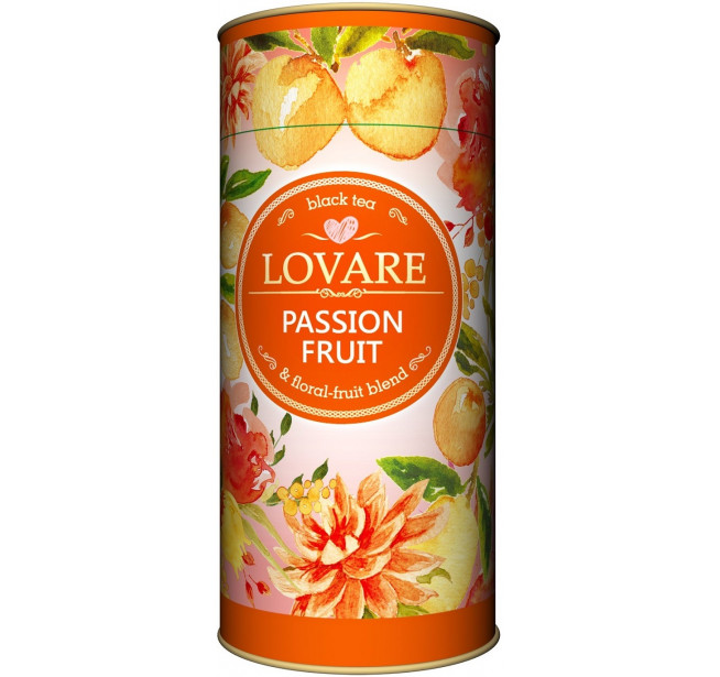 Ceai Lovare Passion Fruit Negru si Floral Tub 80g